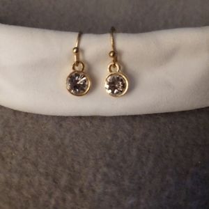 Gold Channel Drop Earrings